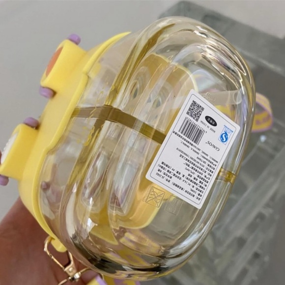 Cute Yellow Leak proof Double Water Bottle with Bunny Design - Picture 4 of 4